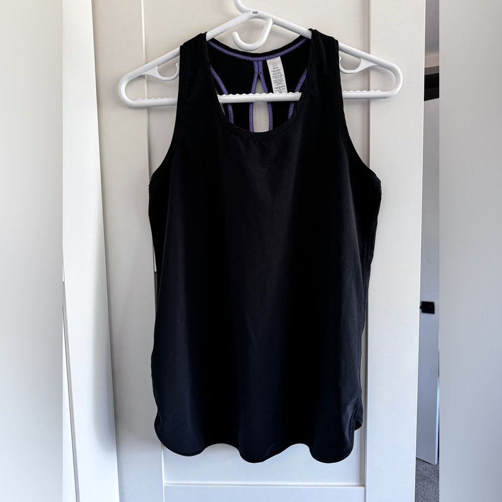 IVIVVA Racerback Keyhole Panel Gym Tank Top Black Size 14